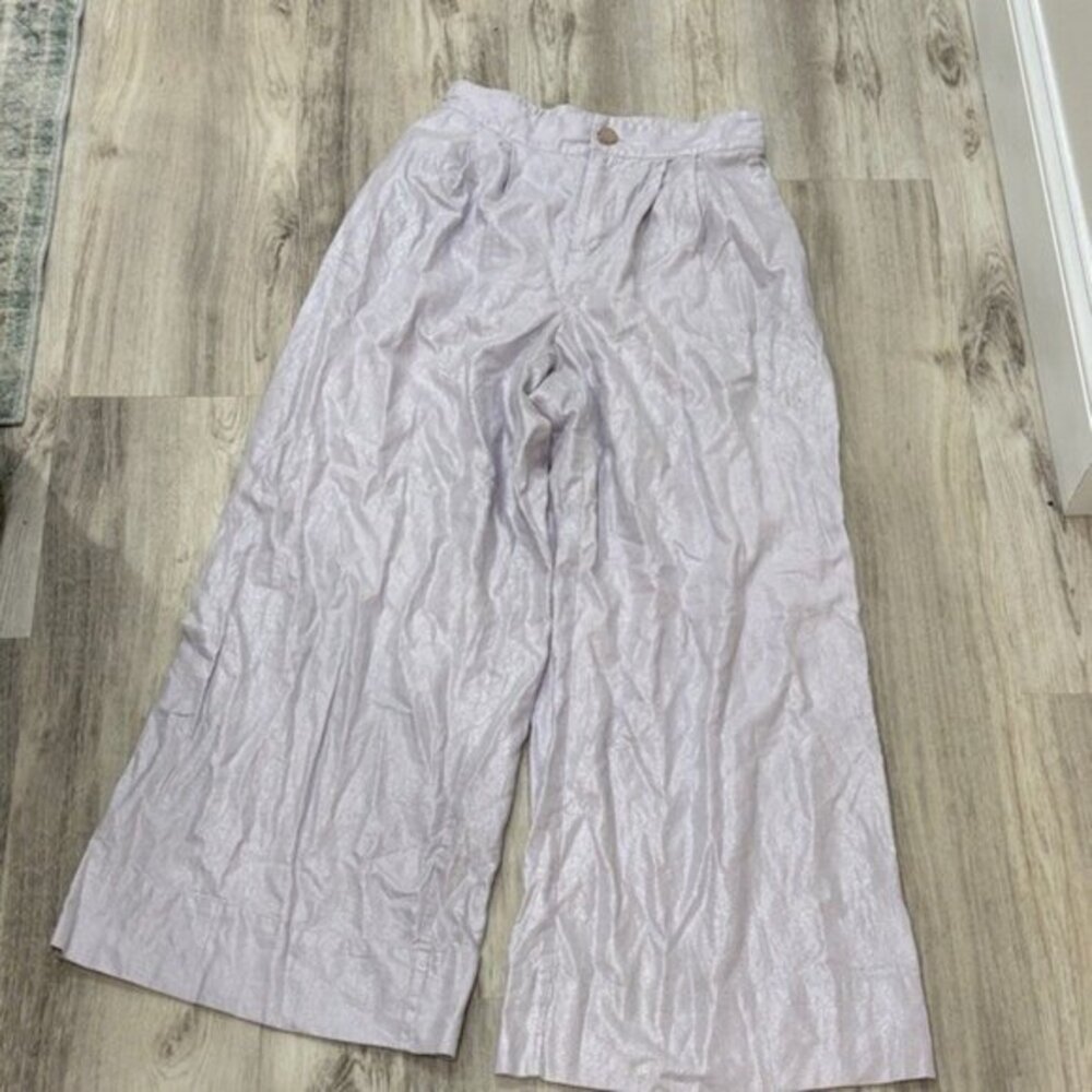 Jason Wu Shimmering Silver lavender Pants size Small wide leg